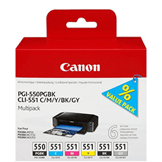 Canon PGI-550PGBK/CLI-551 Multipack 6-färg färgpatron